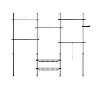 Sobuy perchero telescópico resistente - armario abierto ajustable con barras y estantes, perchero para dormitorio, negro, kls04-ii-sch