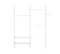 Sobuy perchero telescópico resistente - armario abierto ajustable con barras y estantes, perchero para dormitorio, blanco, frg34-ii-w