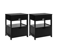 SoBuy Set 2 Mesitas de Noche con 2 Cajones 45x38x55cm