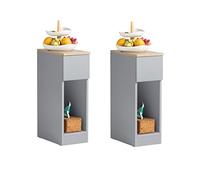SoBuy Set 2 Mesitas de Noche Estrechas con Cajón 20x35x60cm