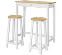 SoBuy Set de 1 mesa y 2 taburetes mdf blanco