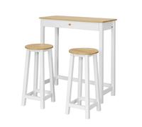 Sobuy set de 1 mesa y 2 taburetes mesa alta de bar y 2 taburetes mesa comedor 95 cm