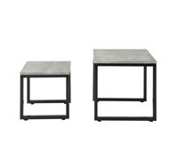 SoBuy Mesa Nido de salón Set de 2 mesas auxiliares Mesitas Gris+Negro FBT42-HG ES (Gris)