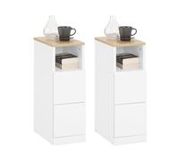 SoBuy Set de 2 mesitas de Noche estrechas con cajón, 20x35x60cm Dormitorio