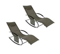 Sobuy set de 2 tumbonas de jardín reclinables, ogs28-brx2
