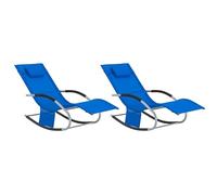 SoBuy Set de 2 Tumbonas de Jardín Reclinables - Sillas Ergonómicas de Exterior con Almohada y Bolsillos Laterales, Tejido Transpirable, 150 kg, para Playa, Terraza, Camping y Piscina OGS28-KBx2