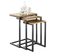 SoBuy FBT102-F Mesa Nido Juego de 3 Mesas Auxiliares para Salón Mesas Laterales Estilo Industrial ES