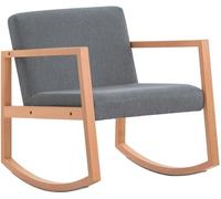 SoBuy Silla mecedora para salón dormitorio madera gris