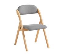 SoBuy Silla Plegable de Madera para Comedor y Cocina Silla de Cocina Ergonómica y Compacta, con Respaldo Cómodo y Asiento Acolchado, Ideal para Comedor, Cocina, Balcón u Oficina Gris Claro FST92-N