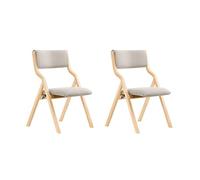 SoBuy Sillas Comedor Pack 2 de Madera, Acolchadas y montadas, 48x80x54cm | Silla Plegable de Madera ergonómica & compacta, fundas extraíbles, carga de 90 kg, abedul, oficina & balcón, FST40-HGx2