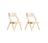 SoBuy Sillas Comedor Pack 2 de Madera, Acolchadas y montadas, 48x80x54cm | Silla Plegable de Madera ergonómica & compacta, fundas extraíbles, carga de 90 kg, abedul, oficina & balcón, FST40-Wx2