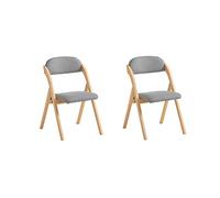 SoBuy Sillas Comedor Pack 2 Silla Plegable de Madera para Comedor y Cocina con Respaldo Cómodo y Asiento Acolchado, Ideal para Comedor, Cocina, Balcón u Oficina Gris Claro FST92-Nx2