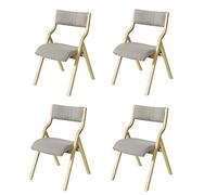 SoBuy Sillas Comedor Pack 4 Silla Plegable de Madera Silla de Cocina Silla Práctica y Compacta, Ideal para Espacios Pequeños Silla de Comedor Plegable Gris FST40-HGx4