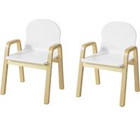 SoBuy Sillas infantiles x2 alturas ajustable madera blanco