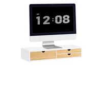 SoBuy Soporte del Ordenador Portátil Elevador del Monitor con 3 cajones 60 x 22 x 11cm BBF11-WN ES