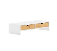 SoBuy Soporte Monitor con 2 Cajones 47x11x18cm Oficina