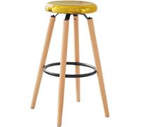 SoBuy Taburete de bar con reposapiés madera dorado