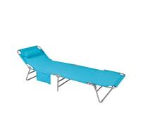 Sobuy tumbona plegable de jardín, silla playa con almohada y bolsillo lateral, tumbona reclinable para patio, camping, playa, azul cielo, 155x56x81cm, ogs35-b 81 cm