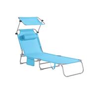 Tumbona plegable con respaldo reclinable y parasol ogs48-b sobuy