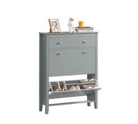 Sobuy zapatero 2 solapas armario de entrada zapatero con cajón grande gris 80 x 25 x 108 cm gris fsr89-hg 25 cm