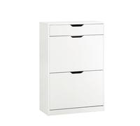 SoBuy Zapatero con 2 Solapas y 1 Cajon Organizador para Zapatos Blanco 60 x 30 x 90 cm FSR180-W ES