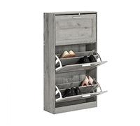 SoBuy Zapatero con 3 Solapas Armario de Entrada Zapatero Organizador Gris 60 x 23 x 115 cm FSR137-L-HG ES