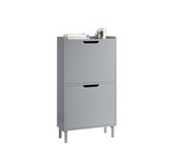 SoBuy Zapatero Estrecho con 2 Solapas 50x19x91cm para recibidor | Armario zapateros MDF E1, fondo 19cm, antivuelco, para pasillo estrecho, gris FSR151-HG