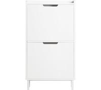 SoBuy Zapatero estrecho con 2 solapas mdf blanco