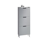 SoBuy Zapatero Estrecho con 3 Solapas Mueble Zapatero Entrada Recibidor, Armario Zapateros Estrecho de Madera para Pasillo Estrecho y Entrada, 50x19x129cm, Gris,FSR151-H-HG