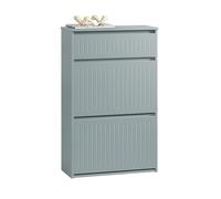 SoBuy Zapatero Estrecho Entrada Recibidor - Mueble Zapatero con 2 Solapas y Cajón Organizador - Ideal para Pasillo Estrecho - Gris, MDF Resistente, 61x26x100 cm - FSR165-HG
