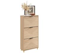 SoBuy Zapatero Estrecho Madera 24 cm para Entrada | Gran capacidad hasta talla 47, diseño nórdico moderno, perfecto para pasillo, entrada y familia, FSR213-N