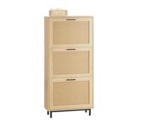 SoBuy FSR155-N Organizador para Zapatos Estrecho con 3 Solapas Zapatero de Entrada 60 x 24 x 127 cm Madera ES