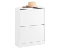 SoBuy Zapatero con 2 Solapas Armario de Entrada Zapatero Organizador 60 x 25 x 80 cm Blanco FSR137-W ES