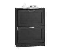 SoBuy Zapatero Estrecho Mueble Zapatero Entrada Recibidor - Ahorra Espacio con 2 Solapas Abatibles y Estantes Ajustables - Ideal para Pasillo o Apartamento - 60x25x80cm Negro FSR137-SCH