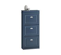 SoBuy Zapatero Estrecho para Entrada y Recibidor - Mueble Zapatero Azul con 3 Solapas y Gran Capacidad 53x24x118cm para Pasillo Estrecho, Recibidores, Dormitorio, FSR94-B