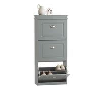 SoBuy Zapatero Estrecho para Entrada y Recibidor - Mueble Zapatero Gris con 3 Solapas y Gran Capacidad 53x24x117cm para Pasillo Estrecho, Recibidores, Dormitorio, FSR94-HG