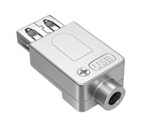 Socador del Conector USB, Adaptador USB 2.0 sin Soldadura, Conector del Conector USB Masculino/Femenino, Metal Case Alta Velocidad de Transferencia, Bloque de Terminal para el Teclado del teléfono de
