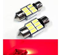 SoCal-LED 2X 3022 31mm Adorno de Canbus Bombillas LED de Alta Potencia 6W Brillante SMD 5730 Interior de la luz de Techo, luz de Mapa, Rojo