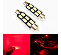 SoCal-LED 2X 4210 42mm Adorno de Canbus Bombillas LED de Alta Potencia 6W Brillante SMD 5730 Interior de la luz de Techo, luz de Mapa, Rojo