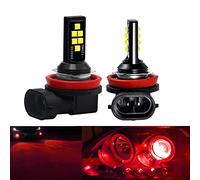 SOCAL-LED LIGHTING 2x H11 H8 Bombilla de luz antiniebla LED Advanced 3030 SMD Lámpara DRL de circulación diurna colorida brillante, rojo
