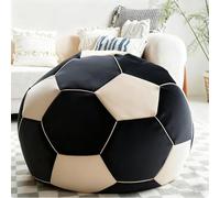 Soccer Bean Bag (No Fillers) Bean Bags Cover Football Bean Bags Gaming Chair Indoor Organizing Plush Toys For Girls and Boys Unpadded Seat Cushion Cover(Black,90cm)