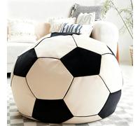Soccer Bean Bag (No Fillers) Bean Bags Cover Football Bean Bags Gaming Chair Indoor Organizing Plush Toys For Girls and Boys Unpadded Seat Cushion Cover(White,100cm)