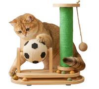 Soccer Cat Scratching Post, Climbing Ball Tower Toy, 14.96x7.48 Inches Interactive Rolling Scratcher, Sisal Scratching, Playful Pet Activity Center, Home Use for Sofa Protection