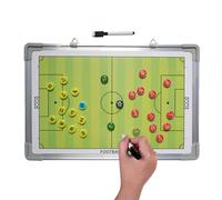 Soccer Coaching Board, Magnetic Whiteboard, Dry Erase Clipboard with Full & Half Field Layouts, 2 Marker Pens, 24 Player Magnets, Strategy Tool for Team Practice Referee Game