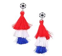 Soccer Earrings | Team Fan Football Sports Earrings | Ideal For Women Girls Fans Daily Travel Banquet Party Birthday Game Day With Tassel Fun Fashion Accessories