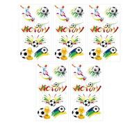 Soccer Face Stickers, Football Hand Decals Set, 4.72x2.68in 5 Pieces Body Stickers with Skin Safe Adhesive, Sturdy Game Day Face Paint Alternative System, Fun Fan Celebration Style, Kids Teens Party