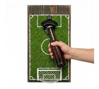 Soccer Field Wall Mounted Bottle Opener with Cap Catcher Net, Wooden Beer Bottle Opener Wall Decor for Home Bar Garage Patio, Soccer Fan Gift for Men, Sports Game Room Decoration