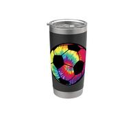 Soccer Football Tie Dye Rainbow Kids Boys Teenage Men Girls Vaso térmico de acero inoxidable de doble pared
