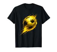 Soccer Fun Colorful Effect Tie Dye Negro Amarillo Balón de fútbol Camiseta