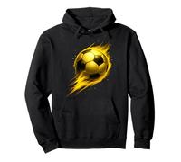 Soccer Fun Colorful Effect Tie Dye Negro Amarillo Balón de fútbol Sudadera con Capucha